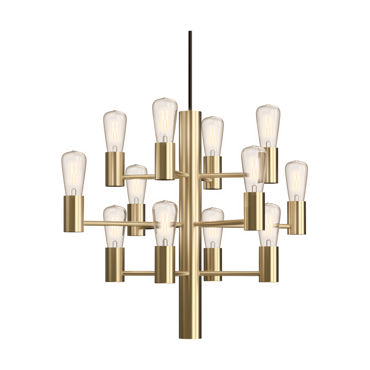 Herstal Manola Mini 12 chandelier Satin-brass | Scandinavian Design | Wall lights | Gold-coloured