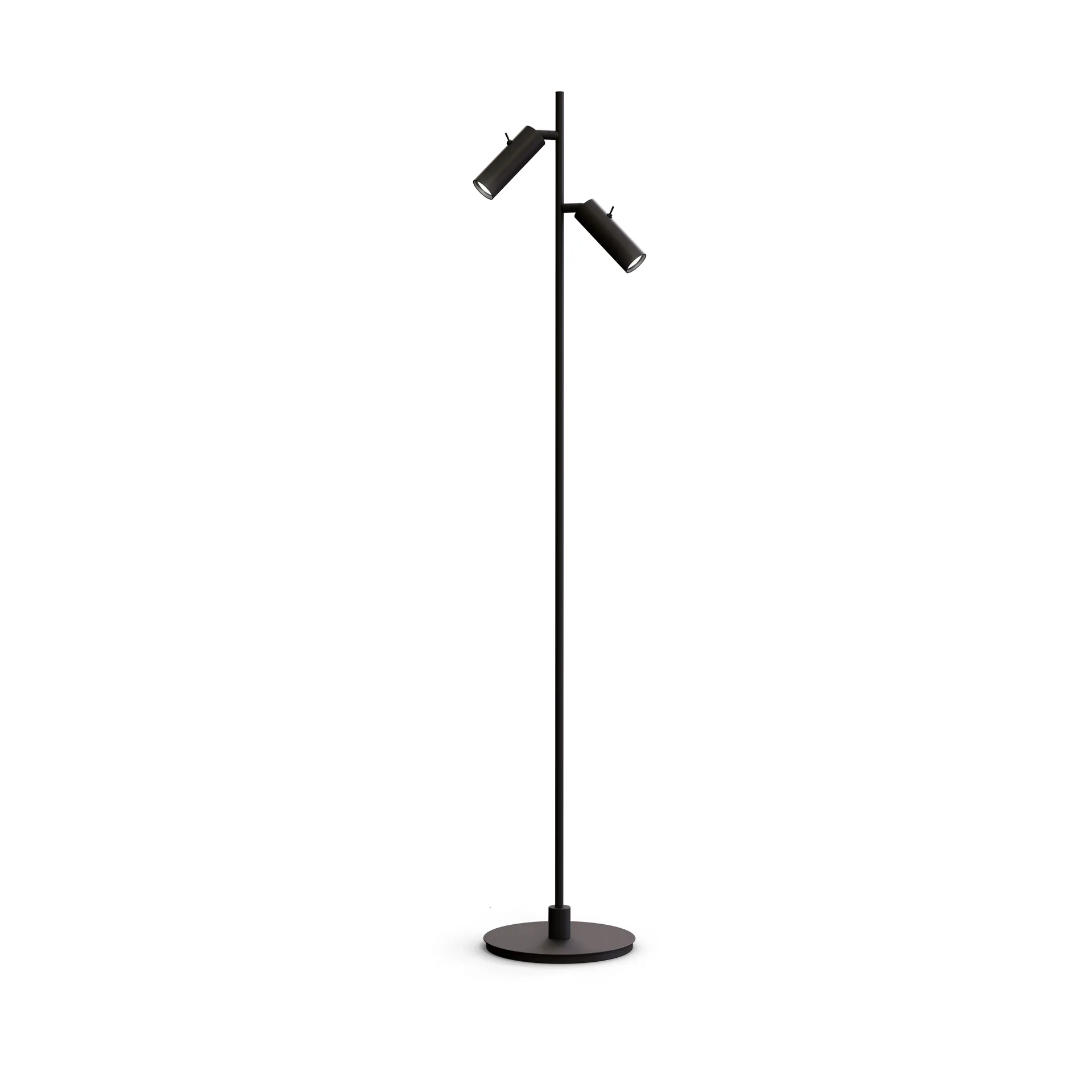 Pipeline floor lamp, Matte black, double Herstal