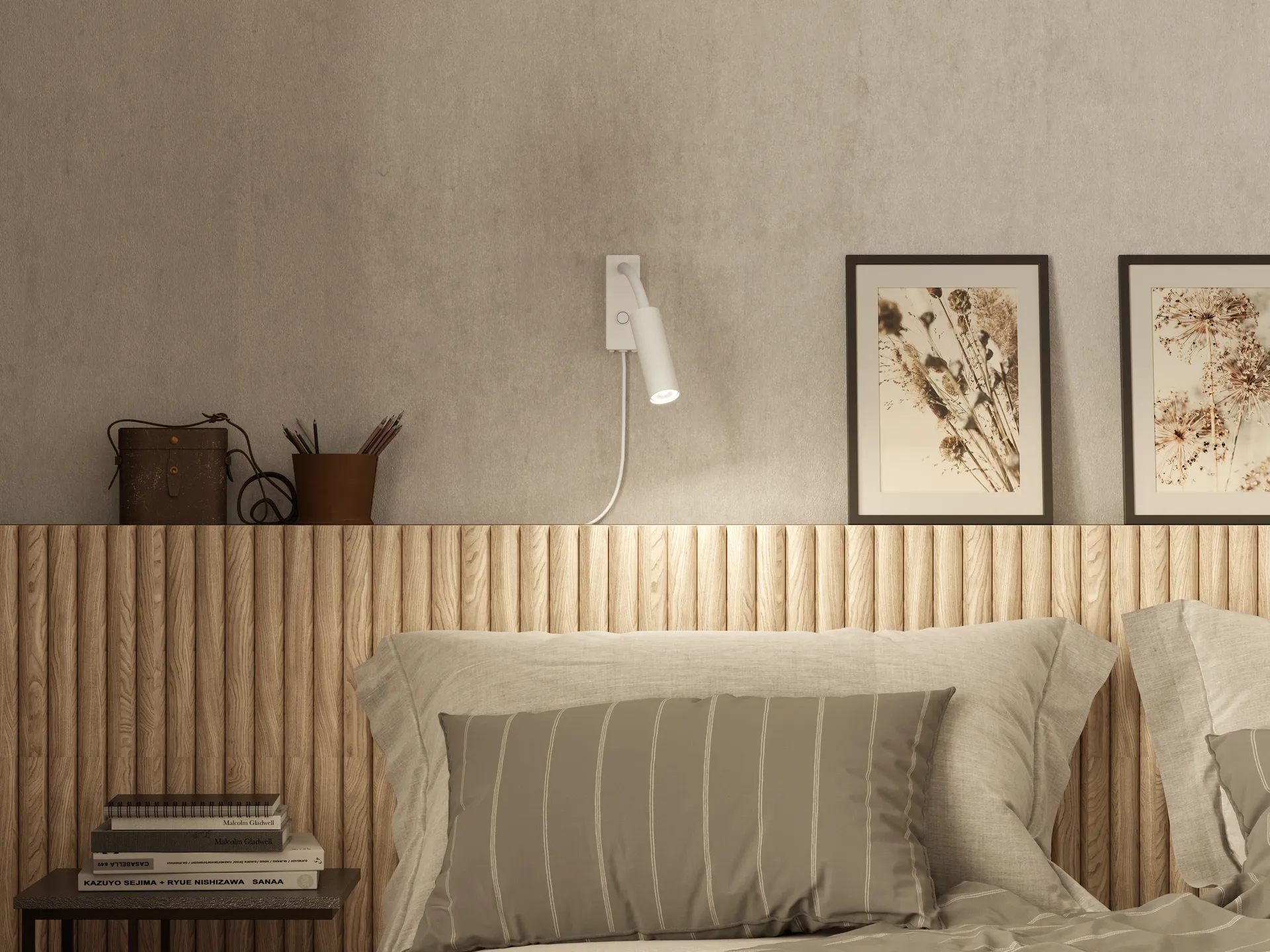 Pipeline wall lamp, Matte white, flex Herstal