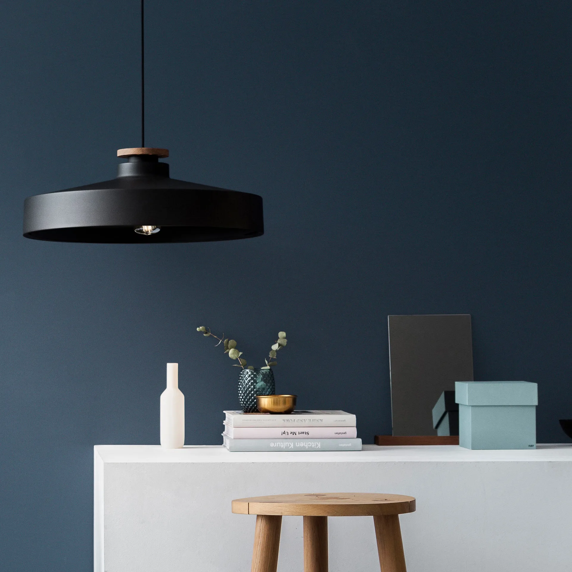 Street pendant lamp L, Matte black Herstal