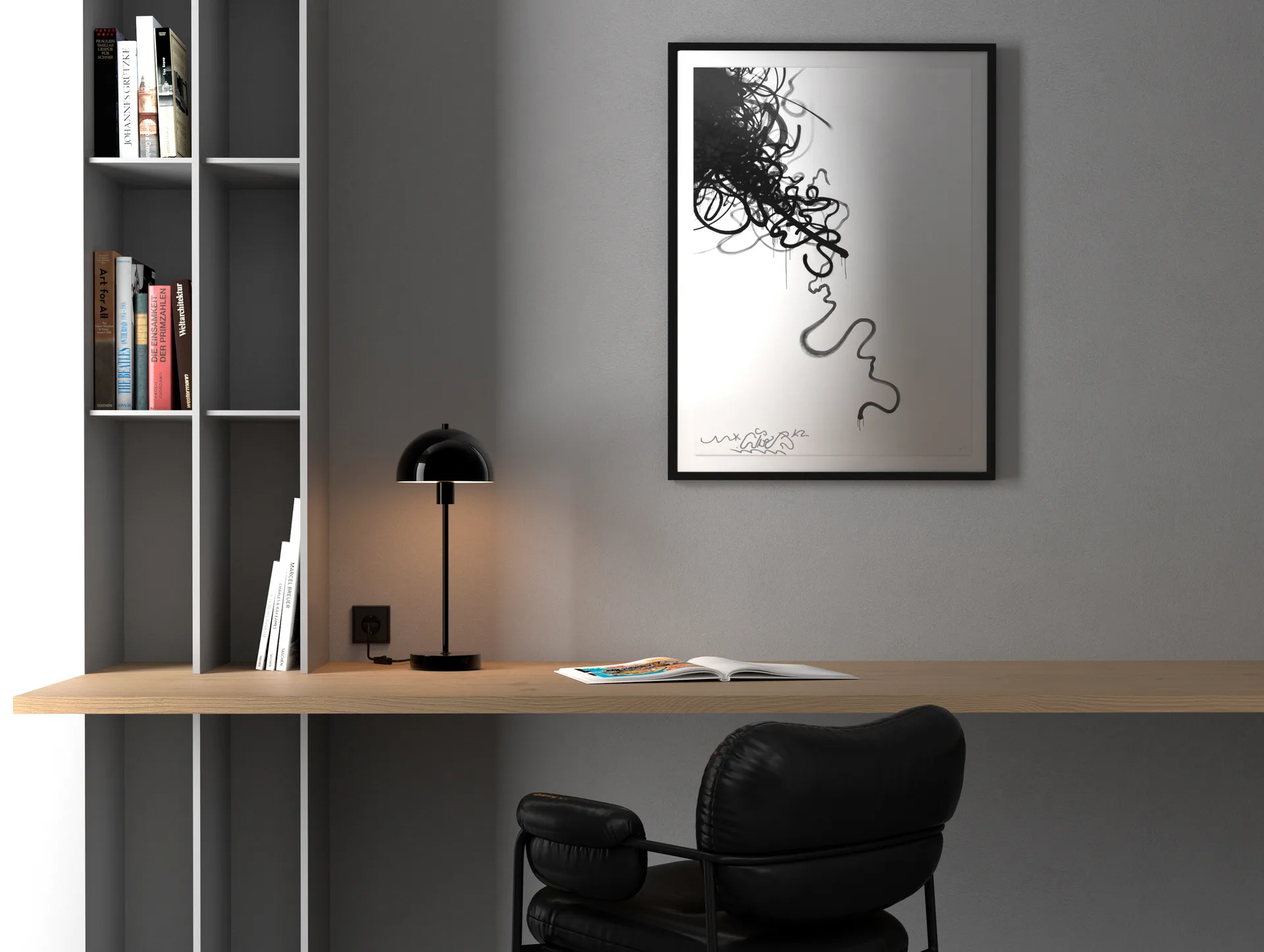 Vienda table lamp, Shiny black Herstal