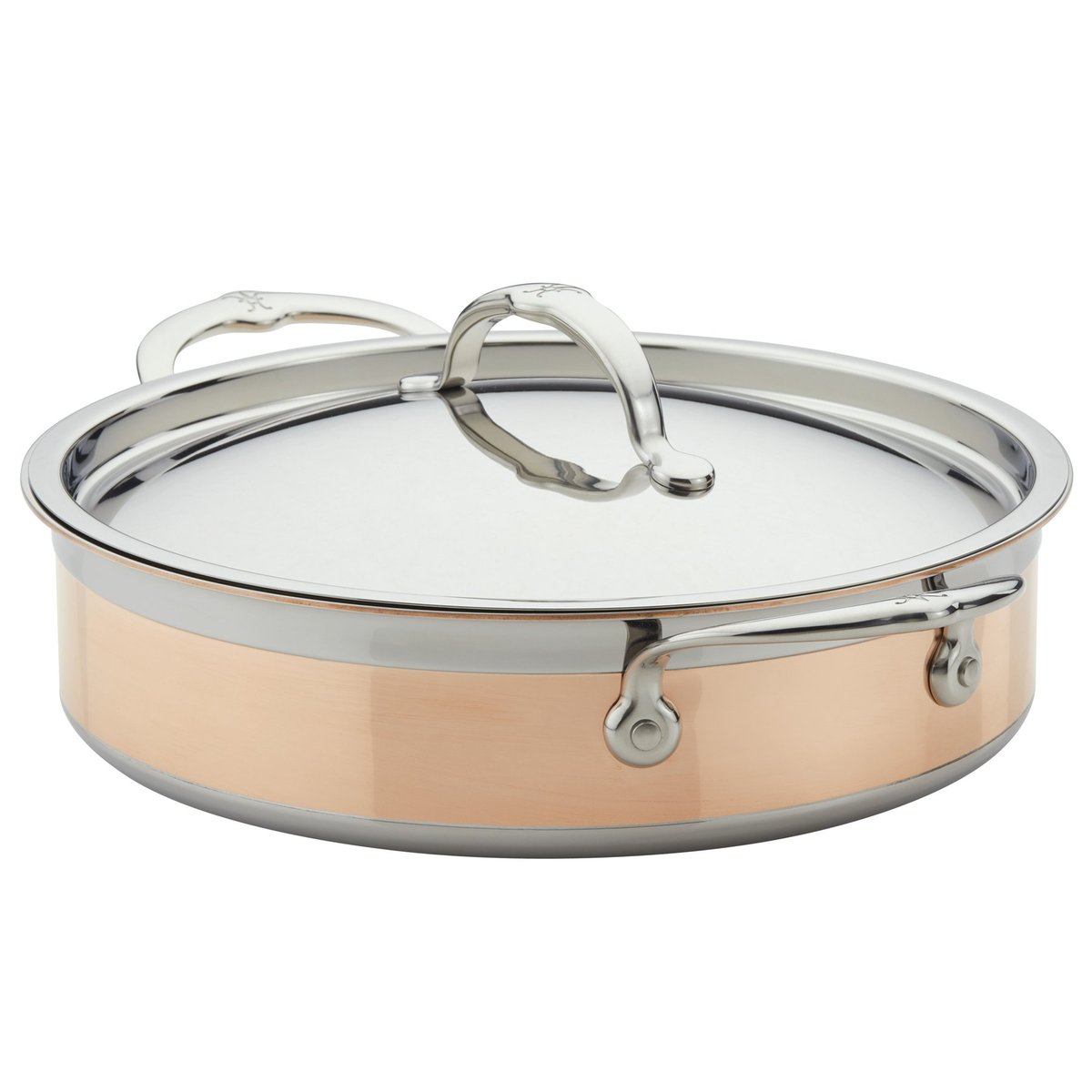Hestan Copperbond Sauté pan with lid 3,3 L | Scandinavian Design | Saucier & sauté pans | Gold-coloured