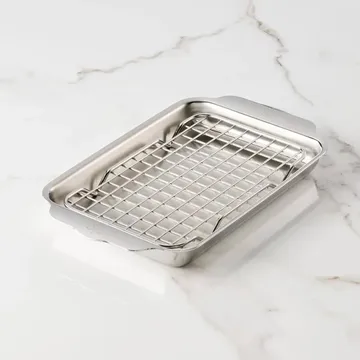 Hestan Ovenbond baking tray with cooling rack - Stainless steel, 16.8x28.8 cm - Hestan