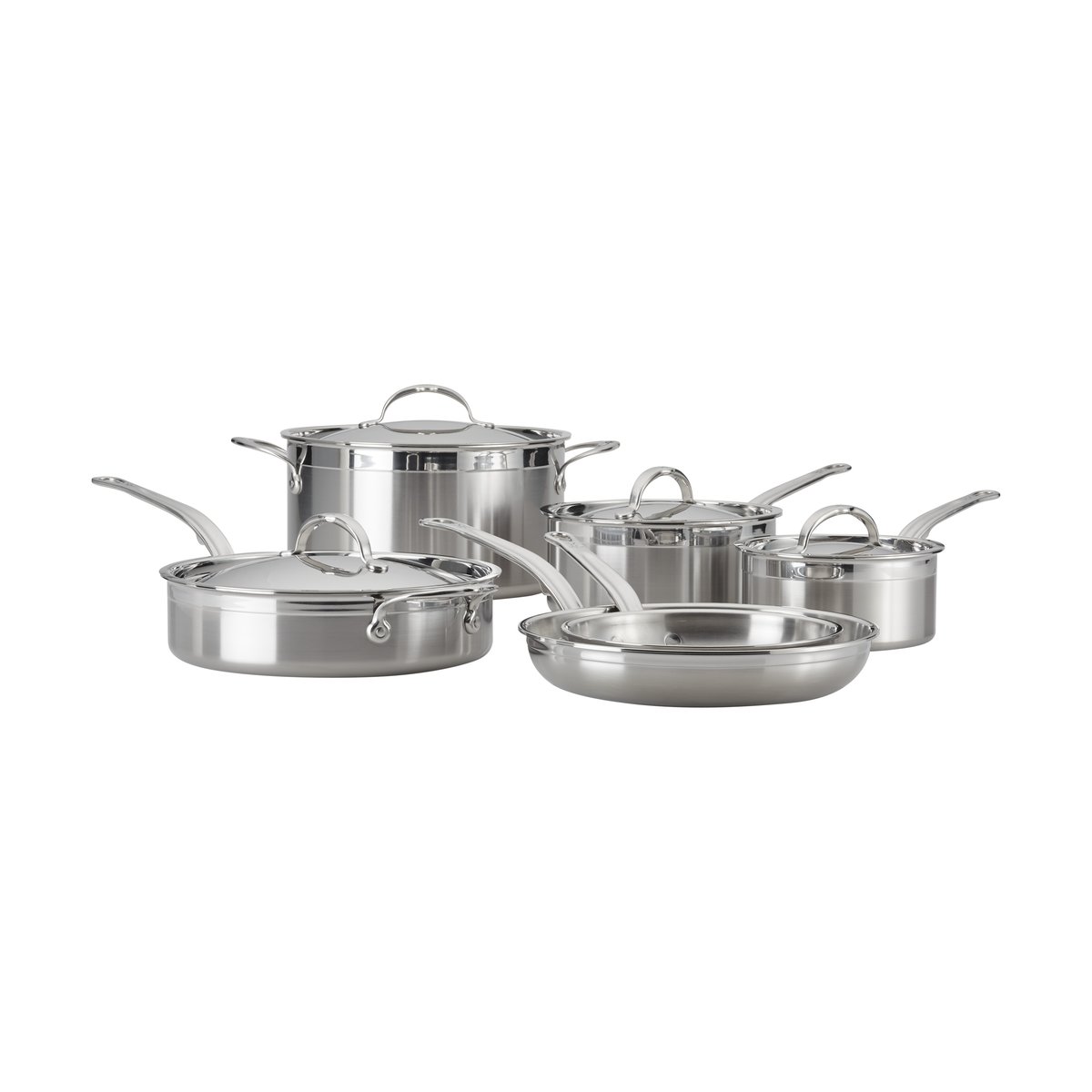 Hestan Probond pot and frying pan set 10 pieces | Scandinavian Design | Saucepan sets | Silver-coloured