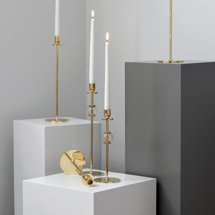 Alba candle sticks 40 cm - Solid brass and glass - Hilke Collection