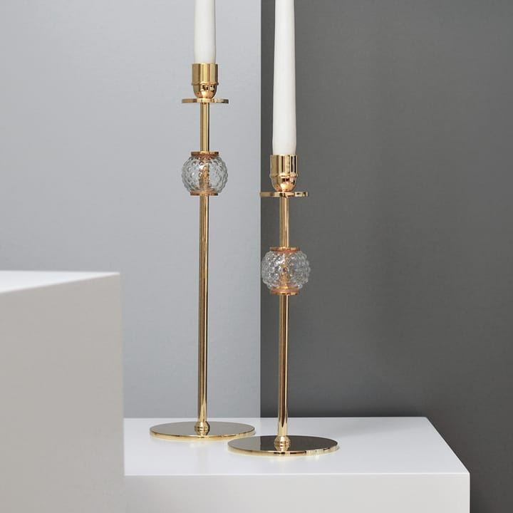 Alba candle sticks 40 cm - Solid brass and glass - Hilke Collection
