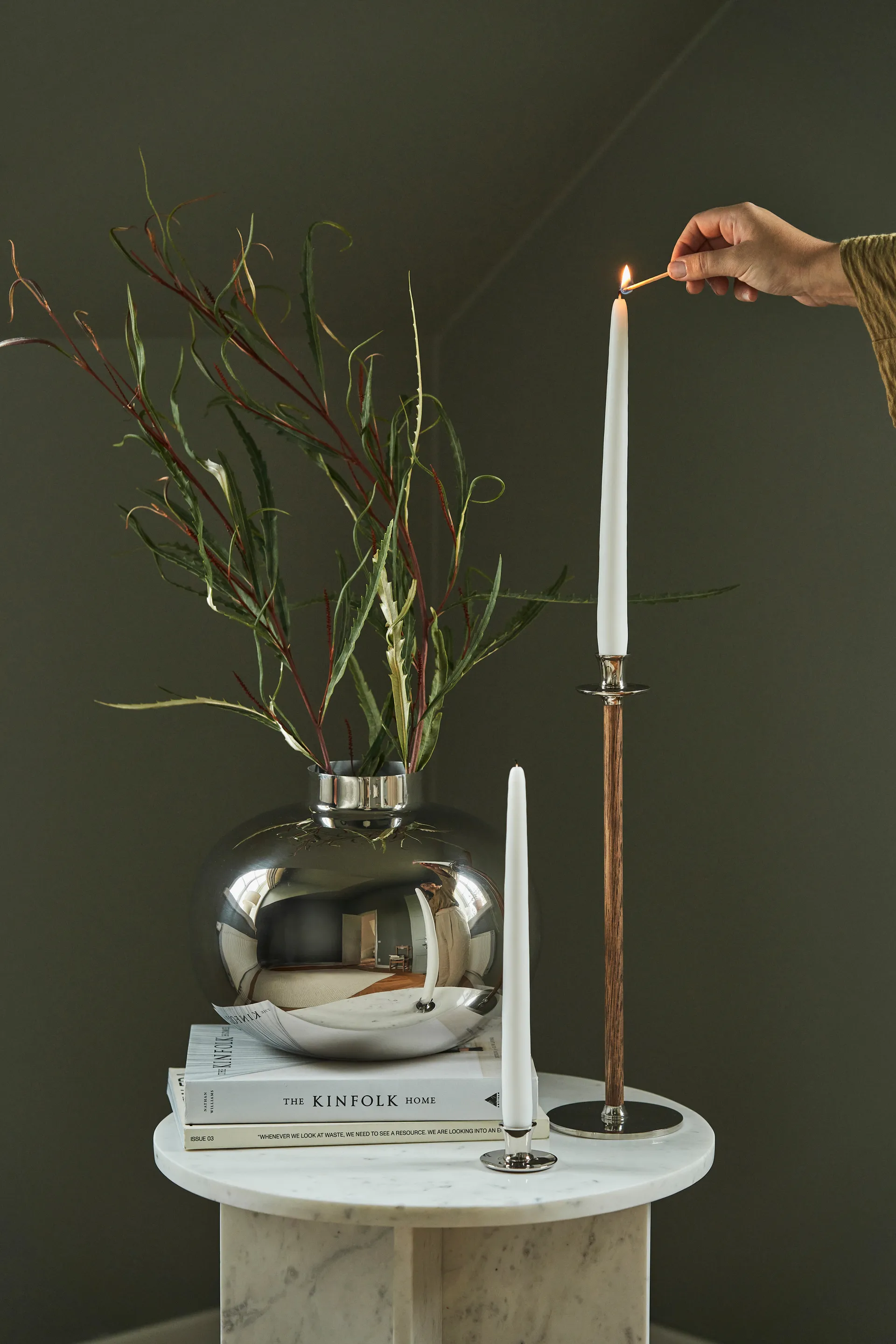 Amico vase Ø29 cm, Nickel-plated brass Hilke Collection