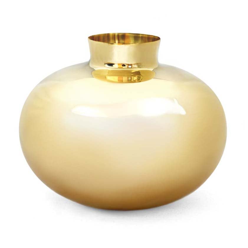 Hilke Collection Amico vase o29 cm Solid brass | Scandinavian Design | Vases | Gold-coloured