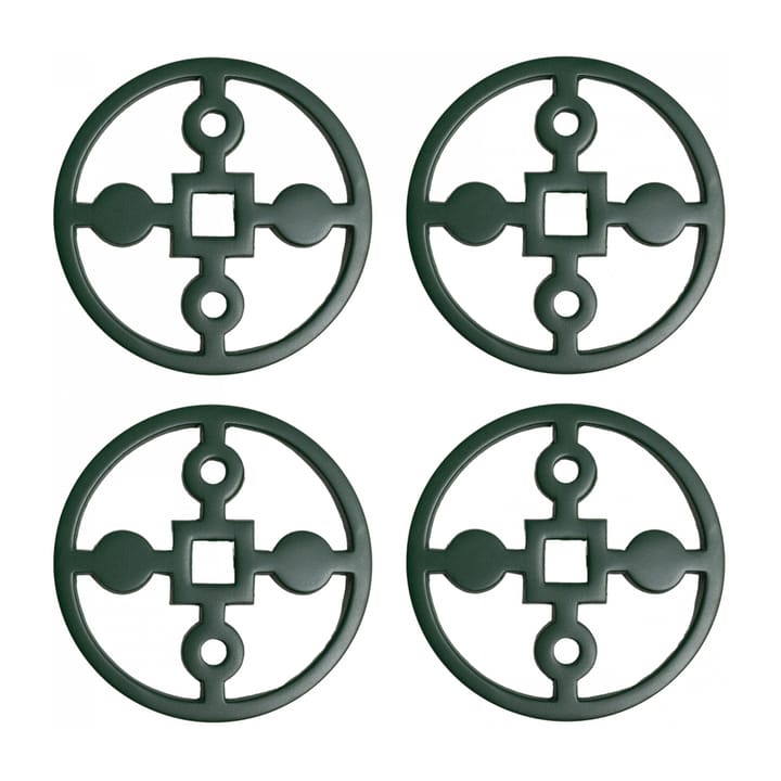 Anima Gemella coaster 4-pack - Green - Hilke Collection