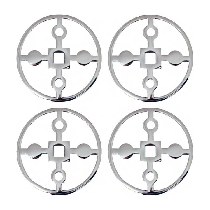 Anima Gemella coaster 4-pack - Nickel-plated brass - Hilke Collection