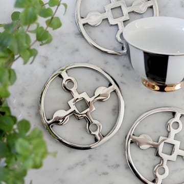 Anima Gemella coaster 4-pack - Nickel-plated brass - Hilke Collection