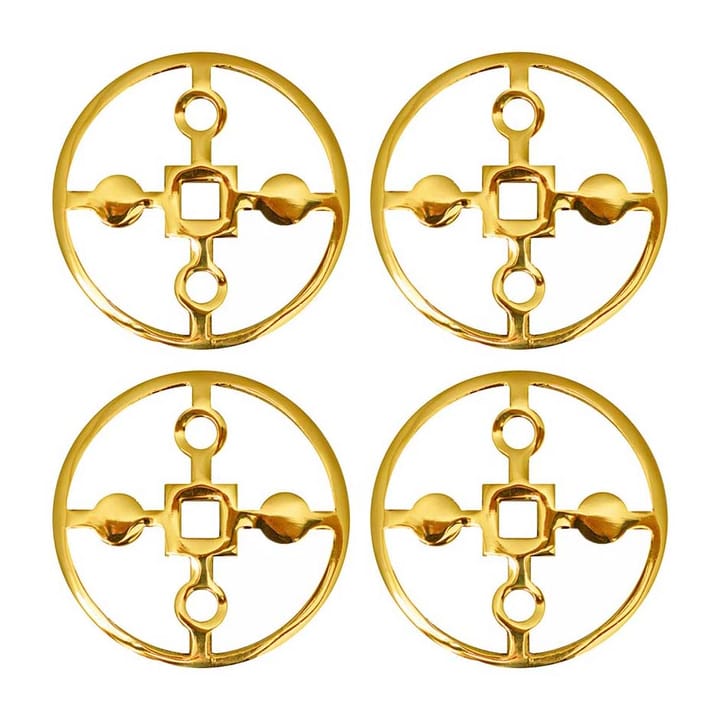 Anima Gemella coaster 4-pack - Solid brass - Hilke Collection
