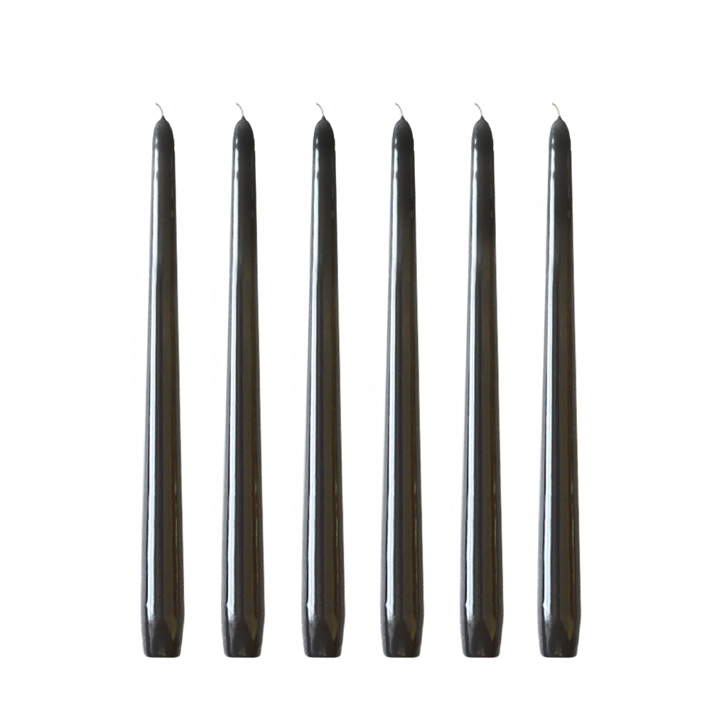 Hilke Collection Herrgårdsljus candles 30 cm 6-pack Black glossy