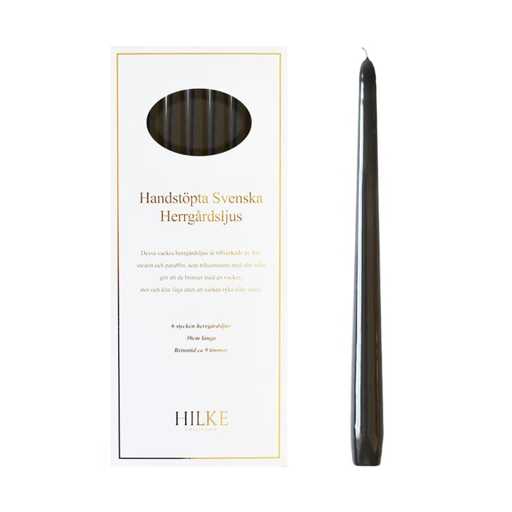 Herrgårdsljus candles 30 cm 6-pack  - Black glossy - Hilke Collection