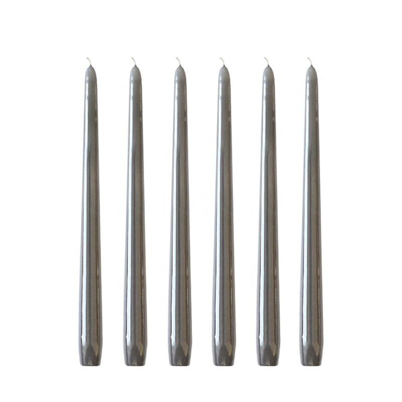 Hilke Collection Herrgårdsljus candles 30 cm 6-pack Grey glossy