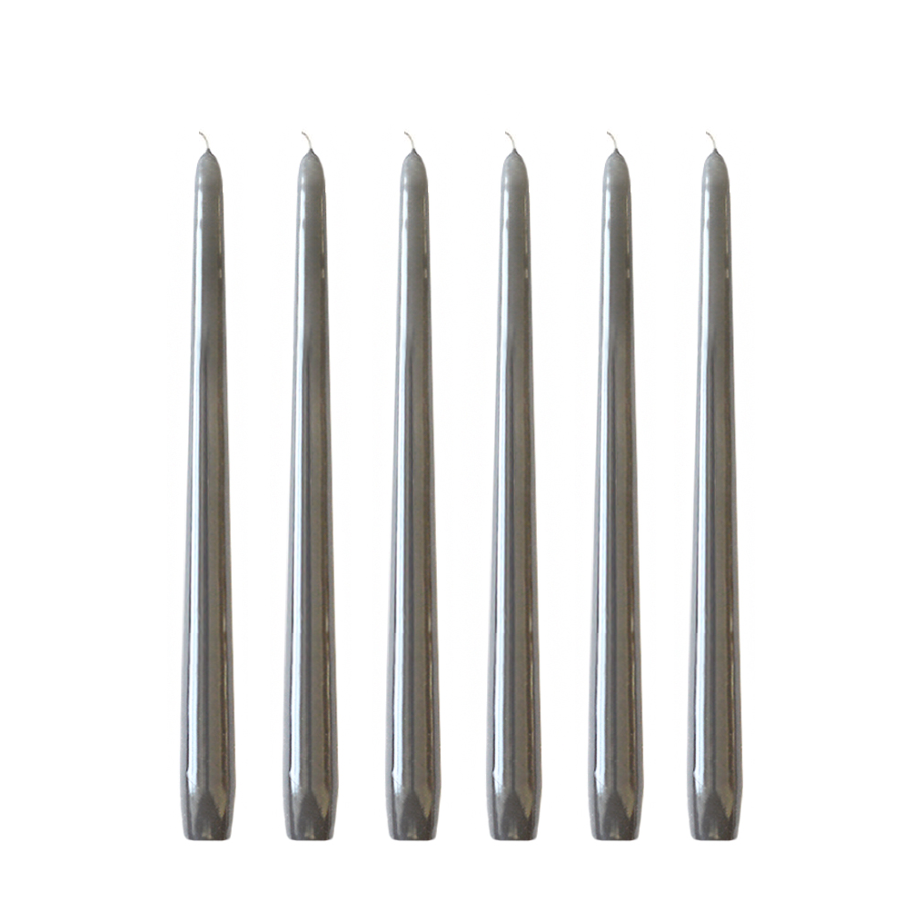 Hilke Collection Herrgårdsljus candles 30 cm 6-pack Grey glossy