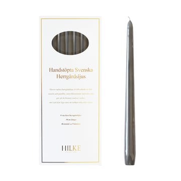 Herrgårdsljus candles 30 cm 6-pack  - Grey glossy - Hilke Collection