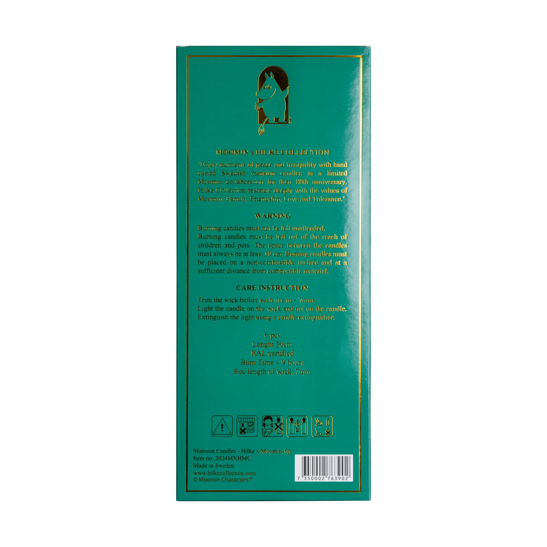 Herrgårdsljus candles 30 cm 6-pack , Moomin Hilke Collection