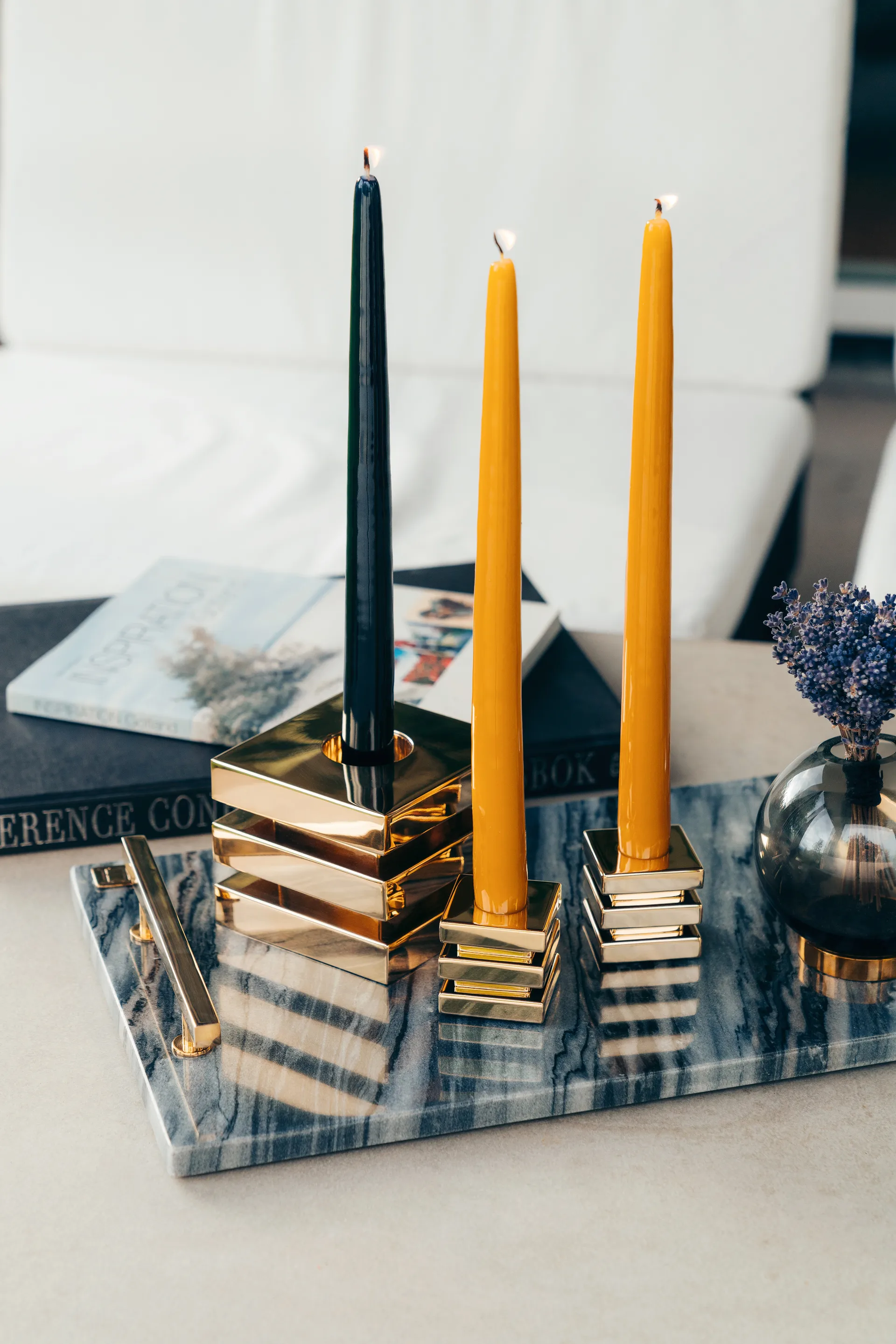 Herrgårdsljus candles 30 cm 6-pack , Mustard yellow Hilke Collection