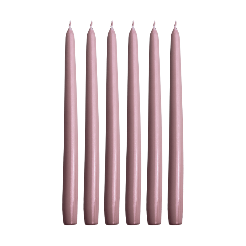Hilke Collection Herrgårdsljus candles 30 cm 6-pack Pink metallic