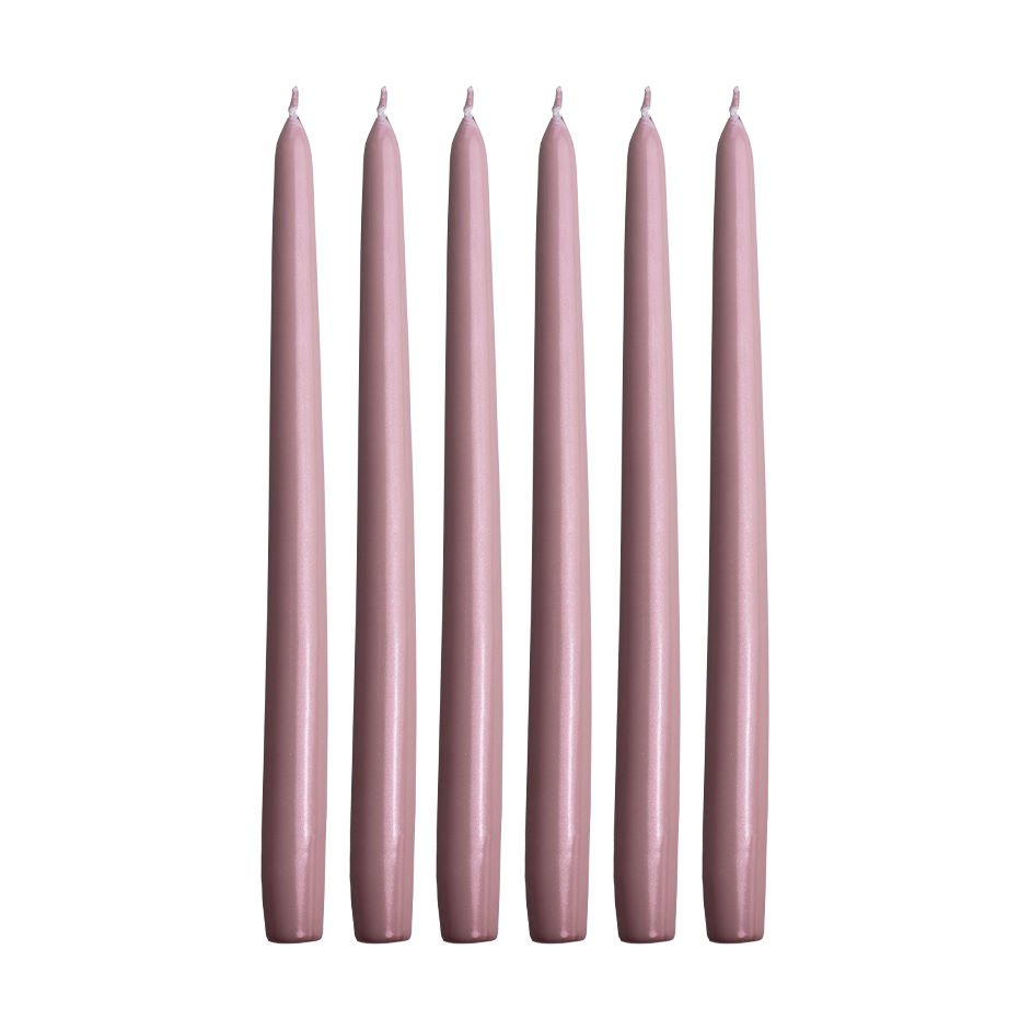 Hilke Collection Herrgårdsljus candles 30 cm 6-pack Pink metallic