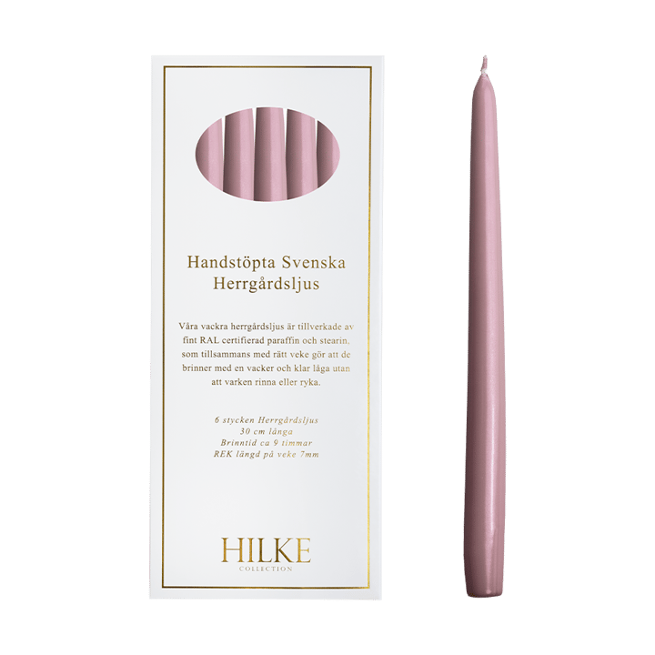 Herrgårdsljus candles 30 cm 6-pack  - Pink metallic - Hilke Collection