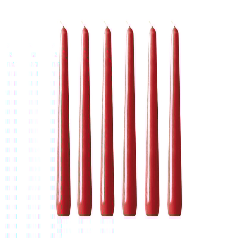 Hilke Collection Herrgårdsljus candles 30 cm 6-pack Red glossy