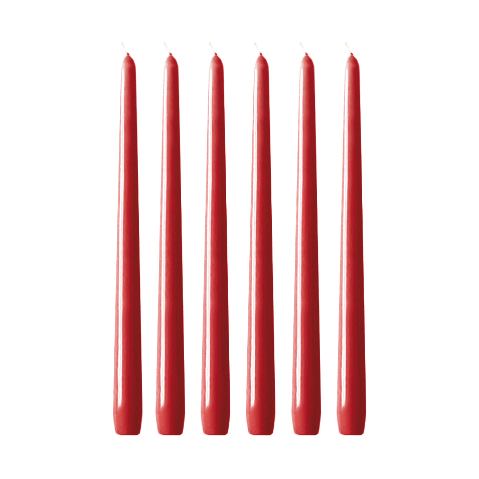 Hilke Collection Herrgårdsljus candles 30 cm 6-pack Red glossy
