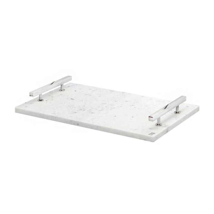 Hilke Collection tray 40.5x25.5 cm - White marble-nickle plated brass - Hilke Collection