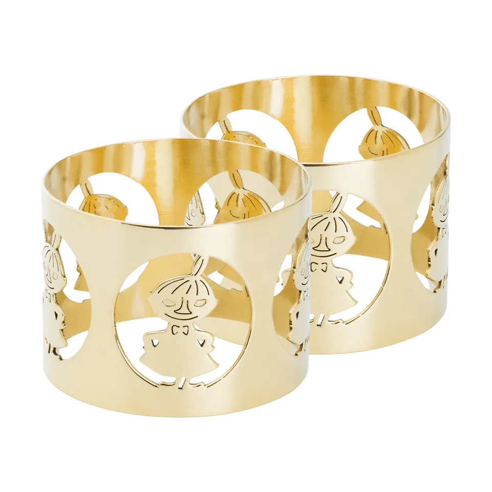 Hilke X Moomin napkin ring Little My 2-pack, Brass Hilke Collection