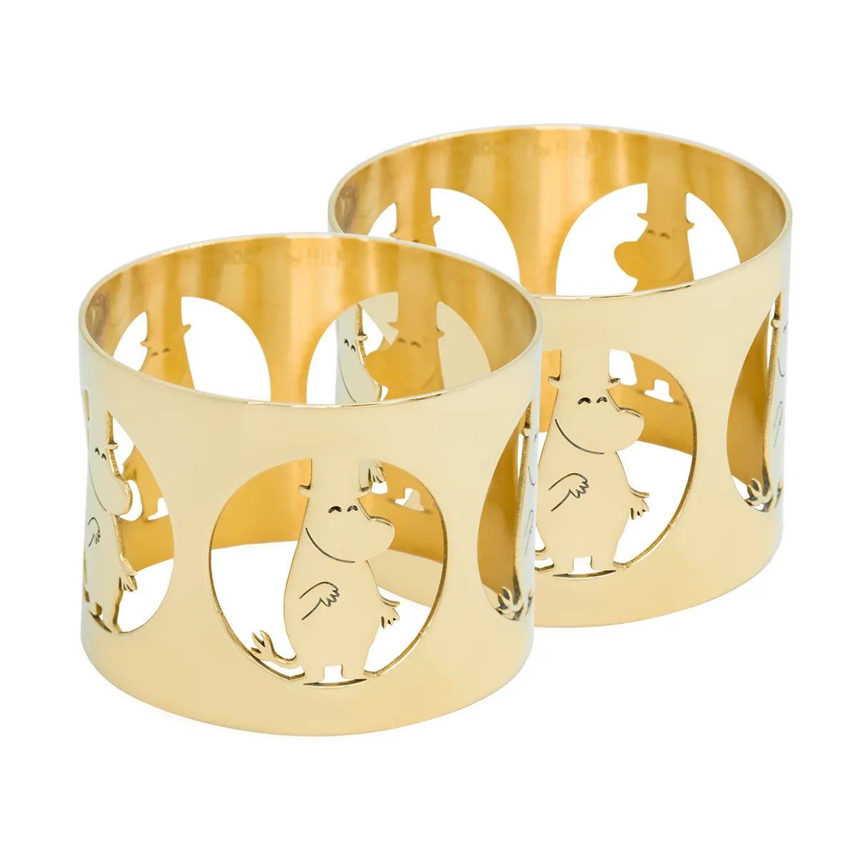 Hilke Collection Hilke X Moomin napkin rings Moominpappa 2-pack Nickel-plated brass