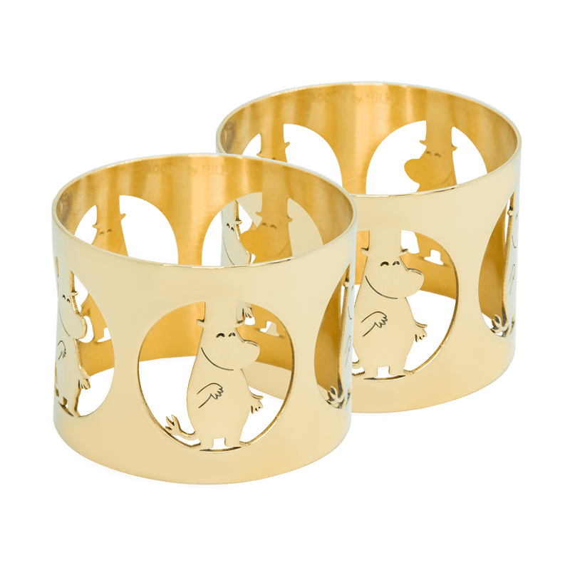 Hilke Collection Hilke X Moomin napkin rings Moominpappa 2-pack Nickel-plated brass