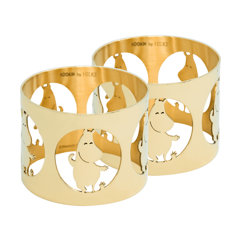 Hilke Collection Hilke X Moomin Napkin Rings Moomintroll 2-pack Brass