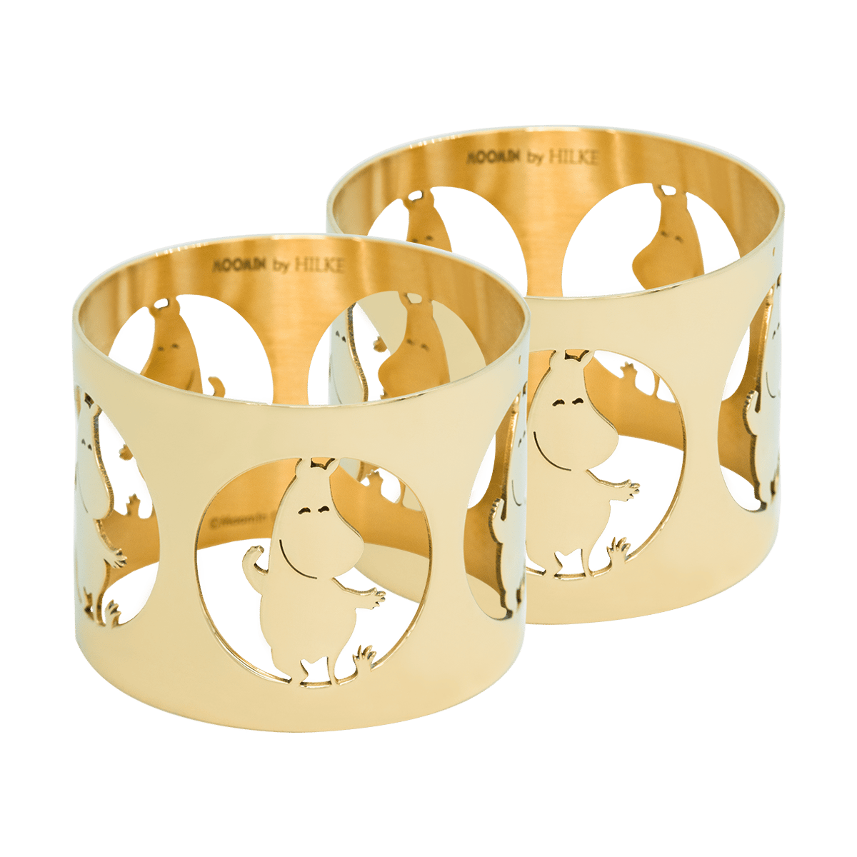 Hilke Collection Hilke X Moomin Napkin Rings Moomintroll 2-pack Brass