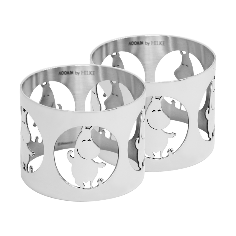 Hilke Collection Hilke X Moomin Napkin Rings Moomintroll 2-pack Nickel-plated brass