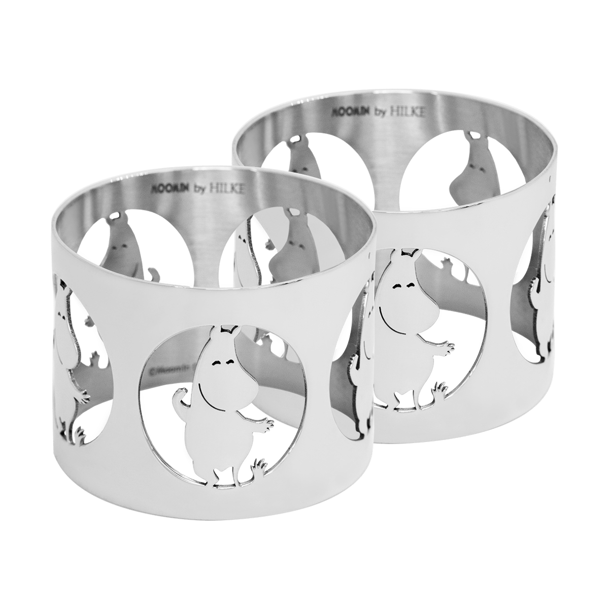 Hilke Collection Hilke X Moomin Napkin Rings Moomintroll 2-pack Nickel-plated brass