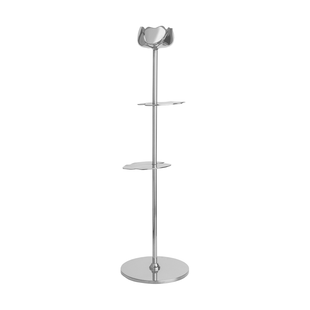 Hilke Collection Ninfea Alta candlestick 40 cm Nickel-plated brass