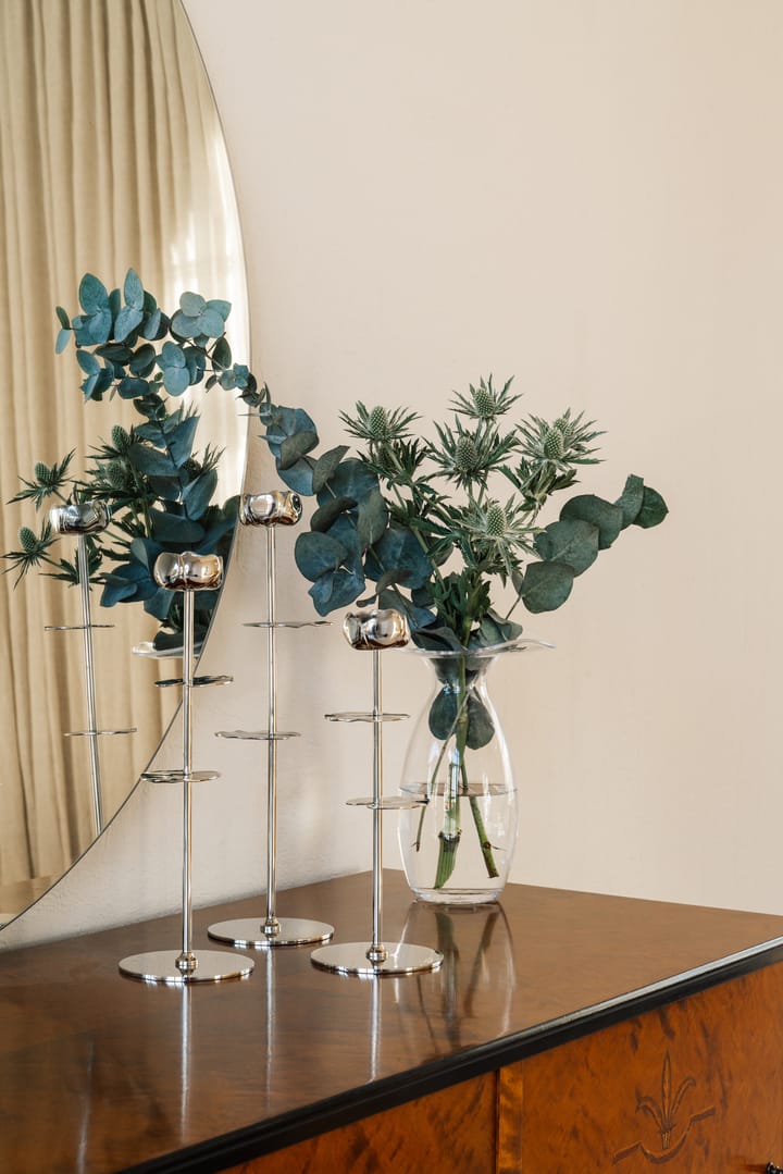 Ninfea Alta candlestick 40 cm, Nickel-plated brass Hilke Collection