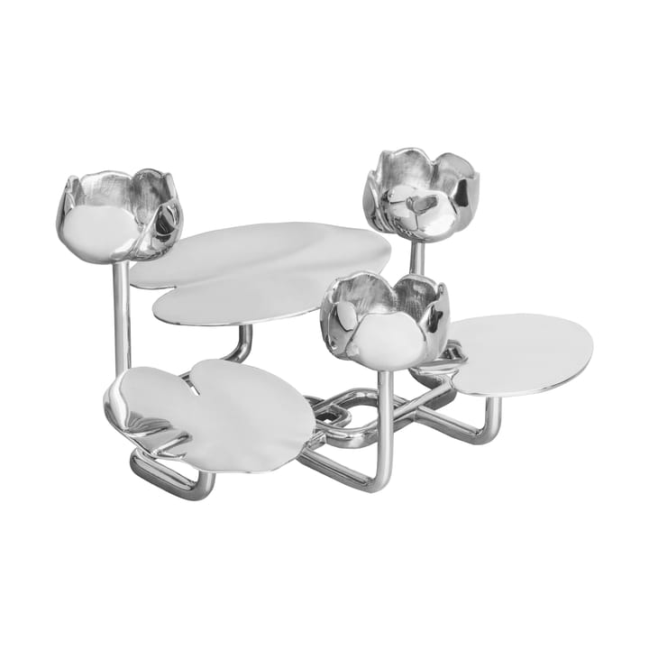 Ninfea grande candlestick - Nickel-plated brass - Hilke Collection
