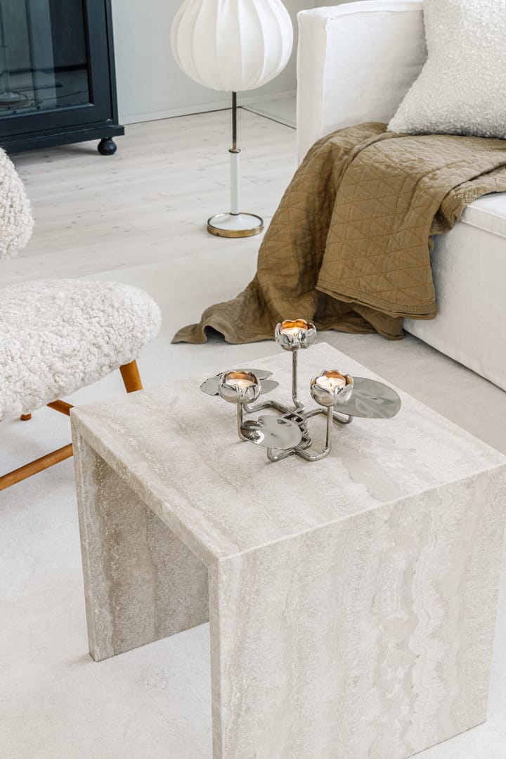 Ninfea grande candlestick, Nickel-plated brass Hilke Collection