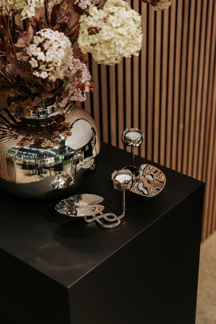 Ninfea No.1 candlestick, Nickel-plated brass Hilke Collection