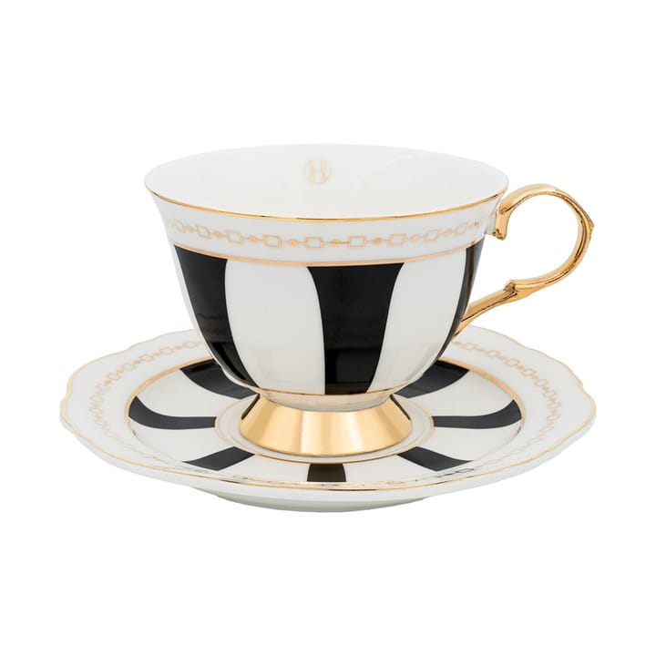 Strisce Nero cup with saucer - 22 cl - Hilke Collection