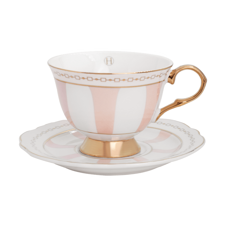Strisce Rosa cup with saucer - 22 cl - Hilke Collection