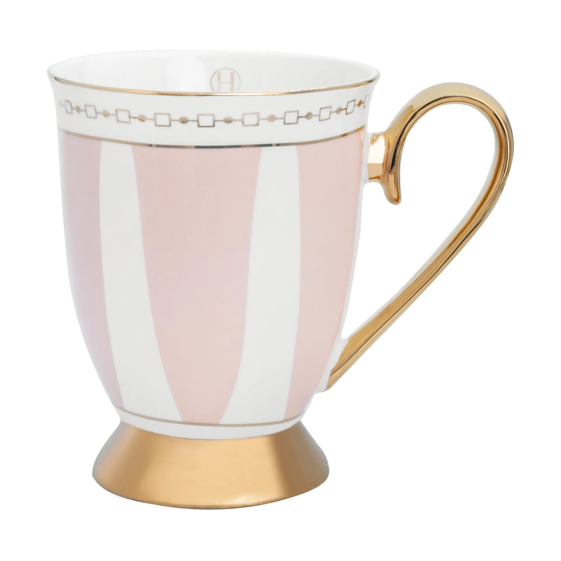 Strisce Rosa mug 28 cl, Pink-white-gold Hilke Collection