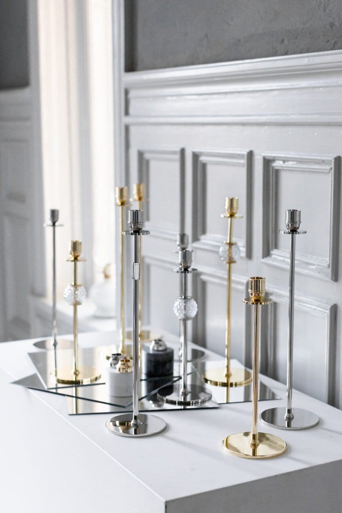 Tuti candle sticks 40 cm - Nickel-plated brass - Hilke Collection