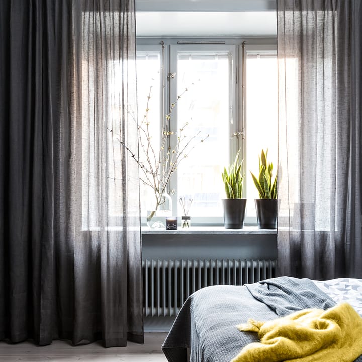 Dalsland curtain - Charcoal, pleat band and channel - Himla