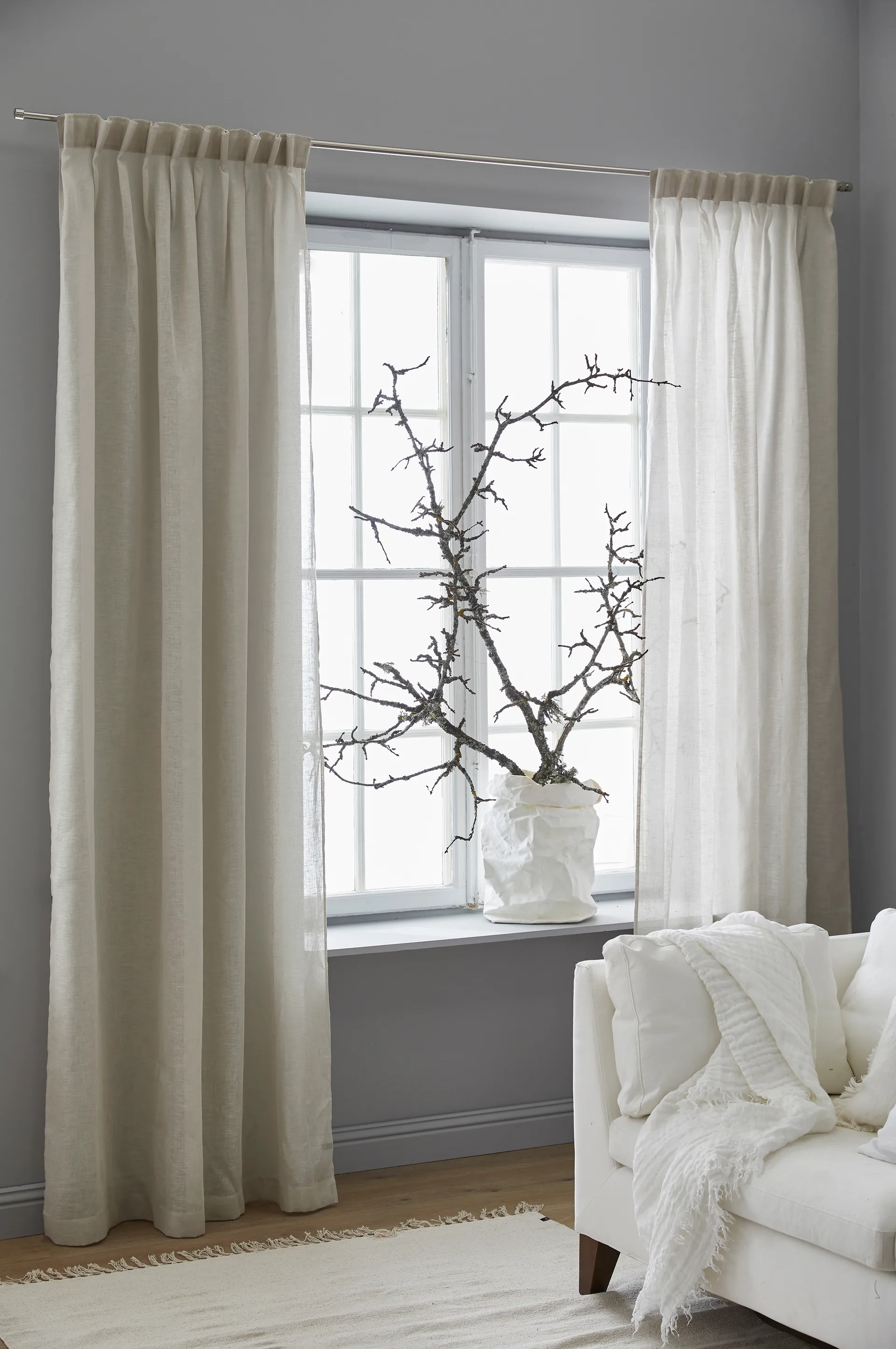 Dalsland curtain heading tape & channel 145x250 cm, Oatmeal Himla