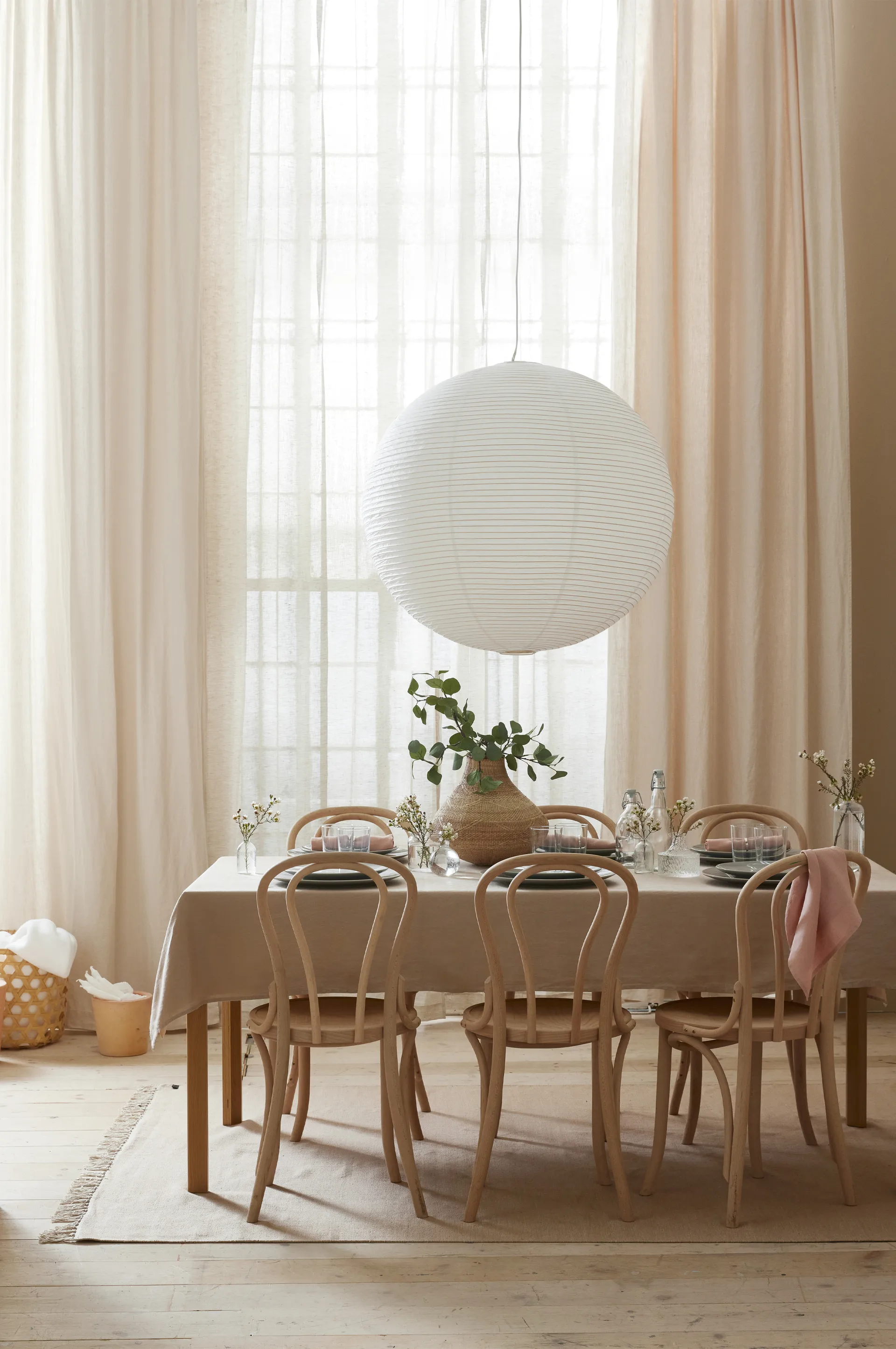 Dalsland curtain with heading tape and channel, Oatmeal Himla