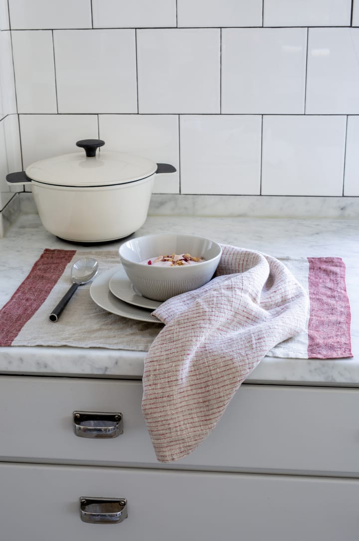 Linus kitchen towel 50x70 cm 2-pack
 - True red-natural - Himla