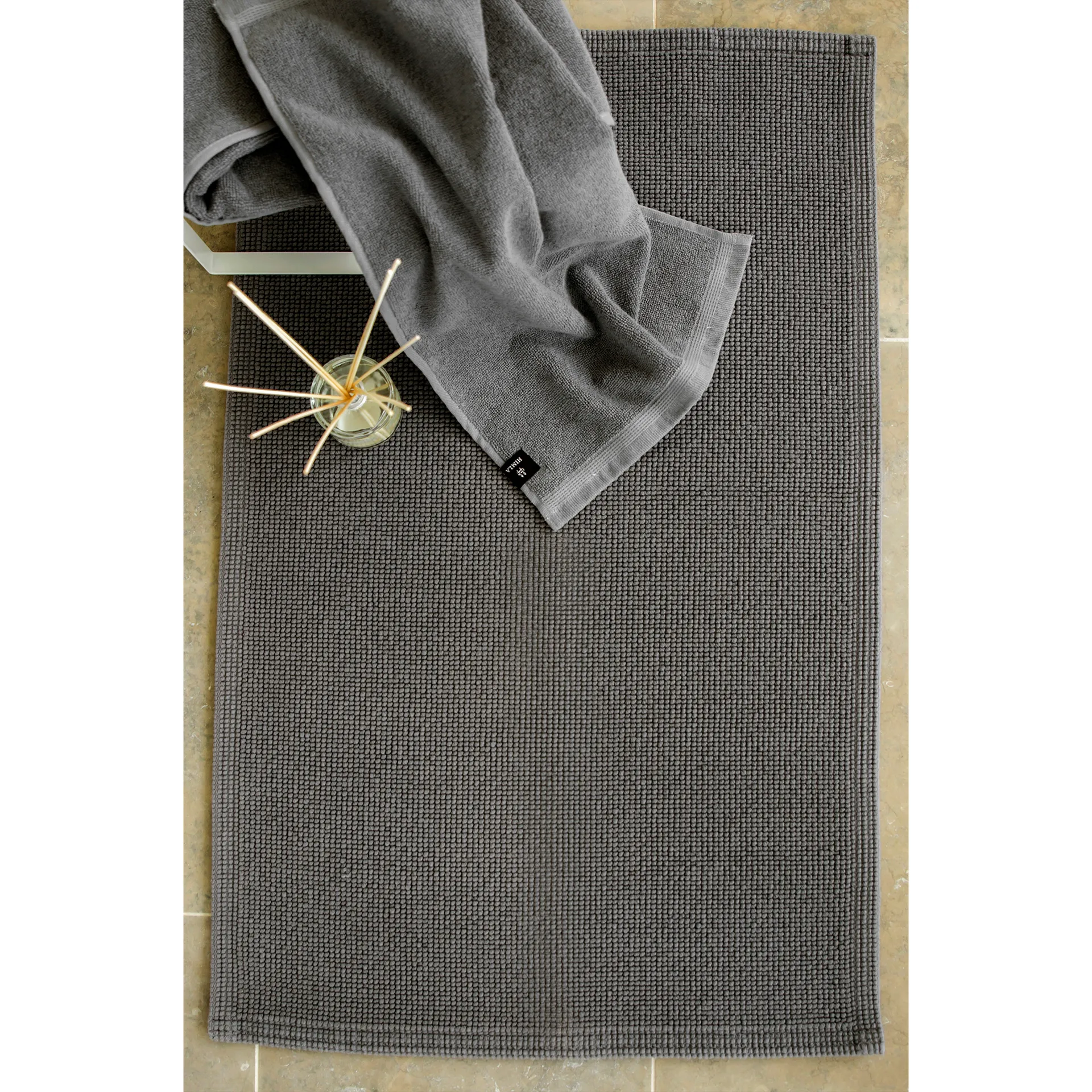 Love bathroom mat 70x110 cm, Nickel (grey) Himla